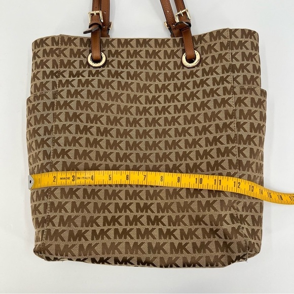 Michael Kors MK Jet Set Signature Tote Beige/Ebony/Mocha - Picture 12 of 13